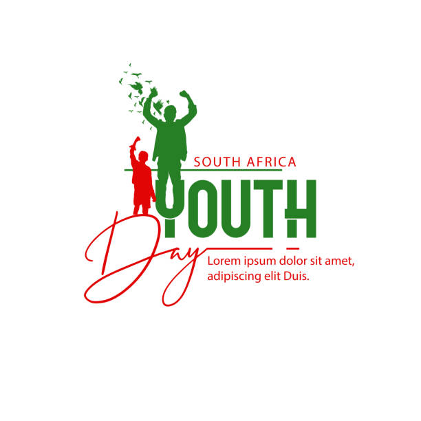 South African Youth Day, 16 June, International Youth Day Vector Illustration June 16, South African Youth Day with silhouette, hand, poster, banner south africa youth day stock illustrations