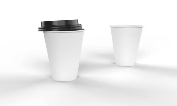 istock Paper Cup with Black lid and Paper Cup without Lid. 1401534795