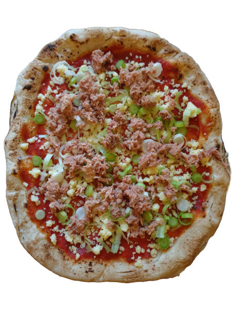 istock Homemade italian pizza on white background - top view 1401535027