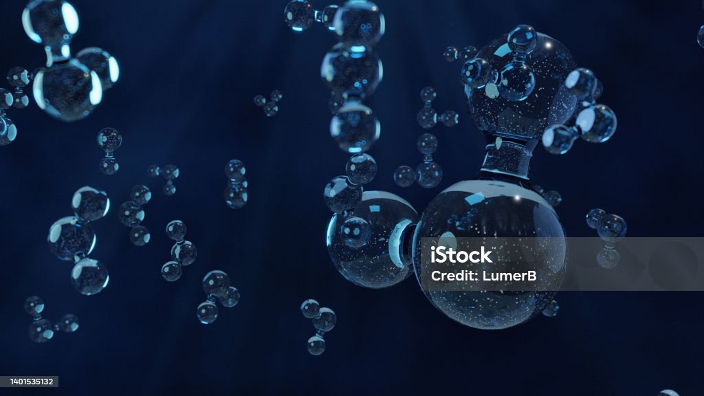 Liquid bubble, Molecule Water Liquid Bubble Banner Background 3d Render Liquid bubble, Molecule Water Liquid Bubble 3d Render Abstract Stock Photo