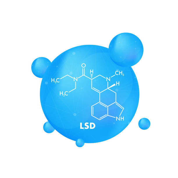 ilustrações de stock, clip art, desenhos animados e ícones de lsd formula. lsd (lysergic acid diethylamide) drug formula - 18636