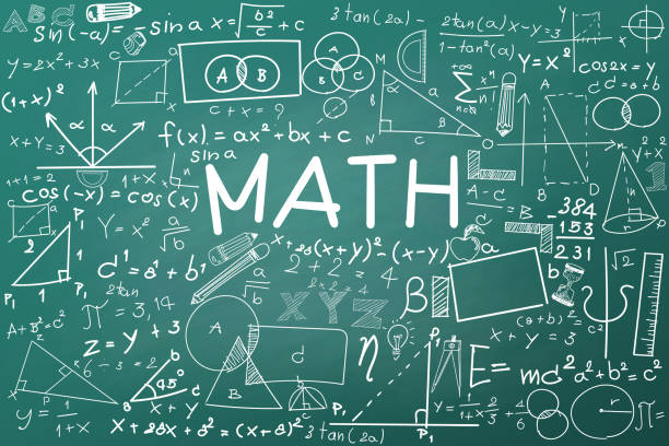 Doodle math blackboard. Mathematical theory formulas and equations Doodle math blackboard. Mathematical theory formulas and equations, hand drawn school education graphs. Vector illustration board model with geometry signs and equations trigonometry stock pictures, royalty-free photos & images