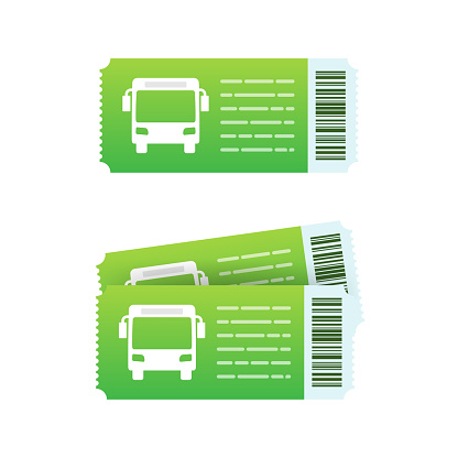 Ticket bus, great design for any purposes. Transport vector. Business icon.