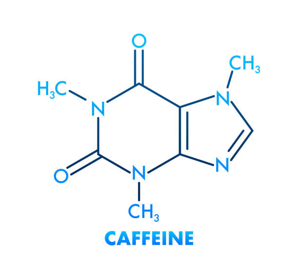 Sketch illustration with caffeine formula. Sketch vector illustration. Vector drawing Sketch illustration with caffeine formula. Sketch vector illustration. Vector drawing. caffeine molecule stock illustrations