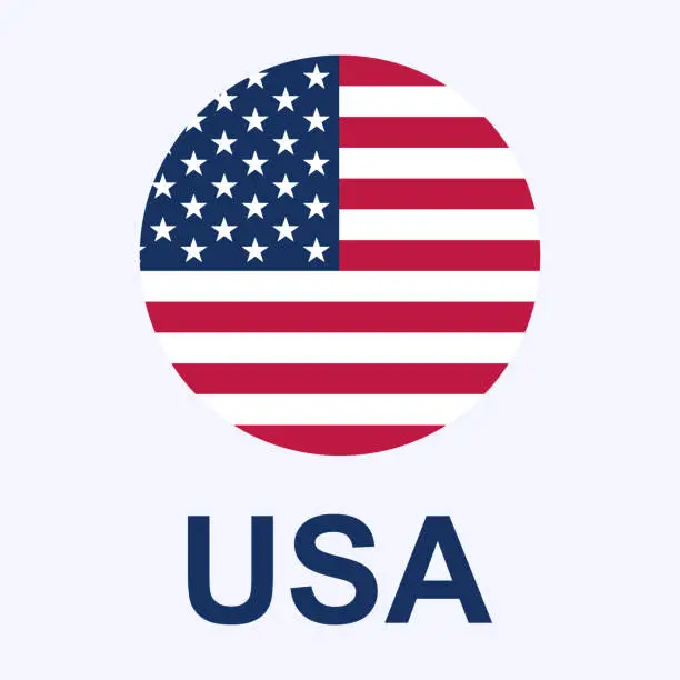 Vector illustration of Abstract round United States of America flag - Vector
