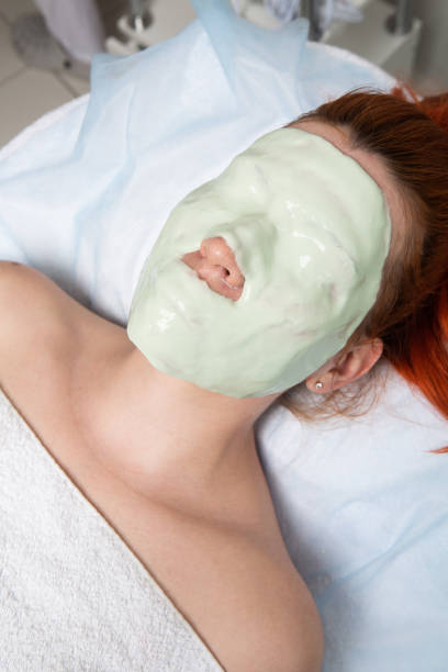 Alginate face mask stock photo