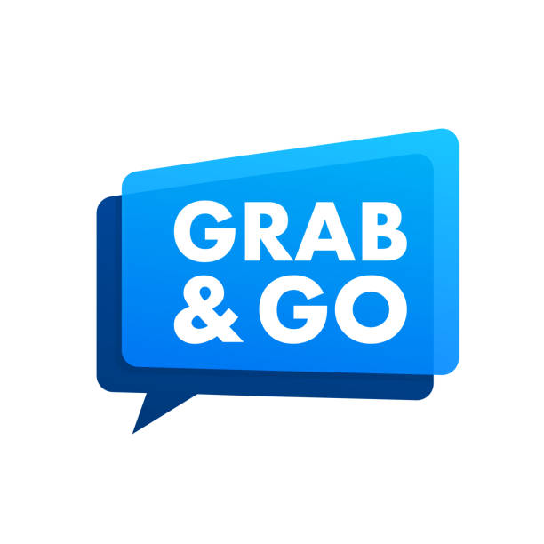Banner with grab go. Fast money Banner with grab go. Fast money. grab and go logo stock illustrations