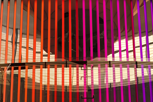 Abstract red and purple fluorescent lines,Dubai, UAE