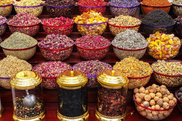 istock Colorful different spices in the spice market souk in old Dubai,UAE 1401545521