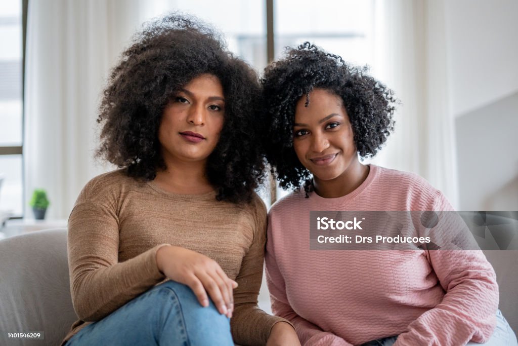 Portrait of a trans woman and a black woman Transgender Person Stock Photo