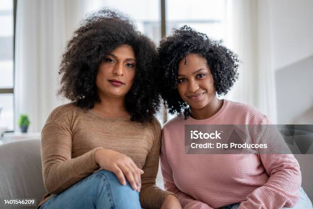 Portrait Of A Trans Woman And A Black Woman Stock Photo - Download Image Now - Transgender Person, Transgender Female, Black People