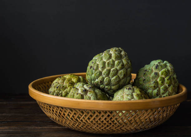 istock Ripe sugar apple fruit is sweet in a basket. 1401555469