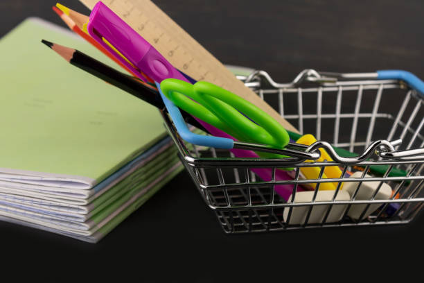 istock School supplies in the basket and a stack of notebooks 1401556715