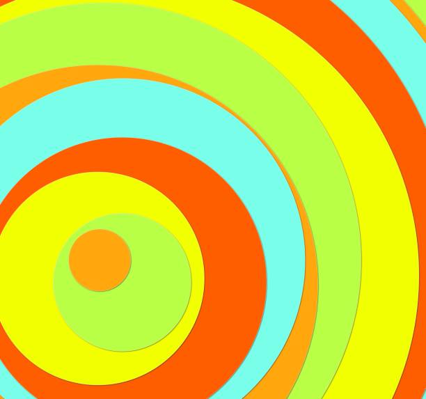 istock Illustration of geometric colorful rings colorful circle tunnel pattern background 1401556755
