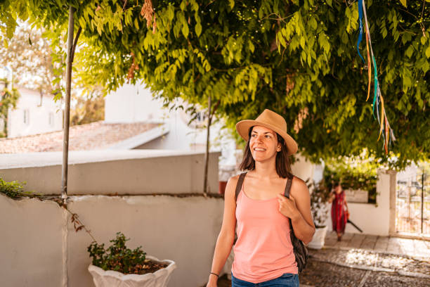 istock Young Female Tourist Exploring Kassiopi 1401557692
