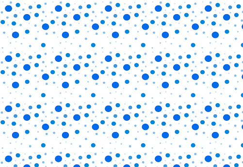 Seamless pattern with blue circles of different sizes.