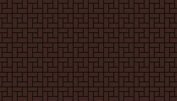 illustrations, cliparts, dessins animés et icônes de fond abstrait de parquet marron. concept de mur de briques. illustrateur vectoriel. - old backgrounds brown concrete