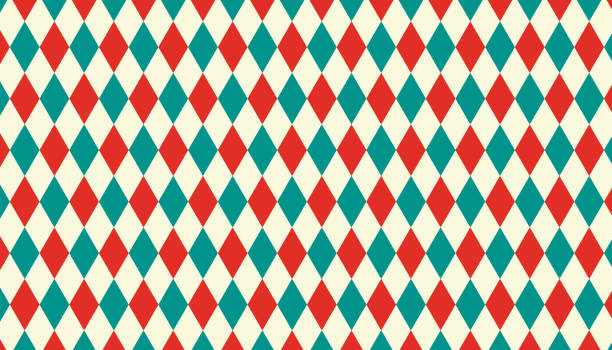 ilustrações de stock, clip art, desenhos animados e ícones de geometric rhombus pattern background. harlequin check wallpaper. retro color concept. vector illustrator. - pattern harlequin jester backgrounds