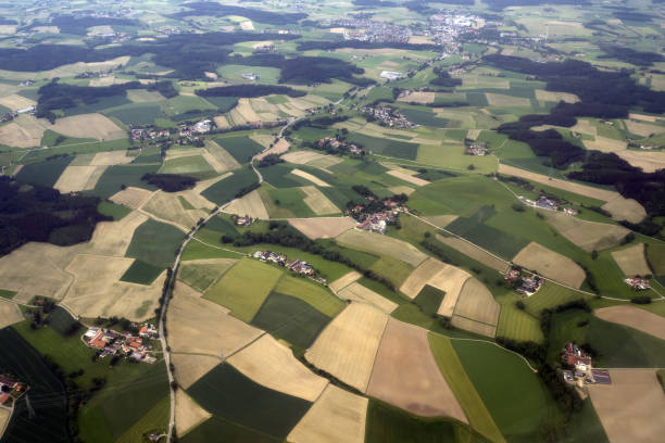 istock Munchen bavaria germany area aerial landscape from airplane farmed fields 1401568346