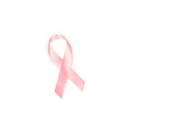 istock Pink ribbon on a white background 1401568999
