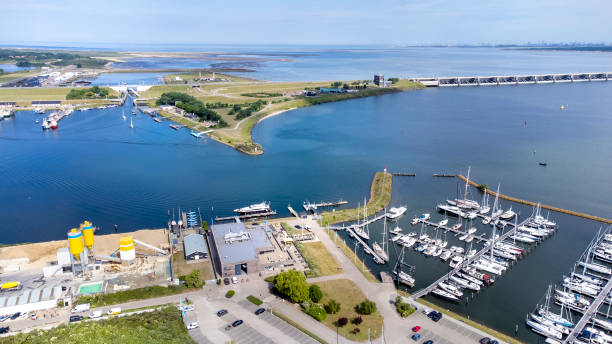 istock Aerial view over marina and harbor 1401569110