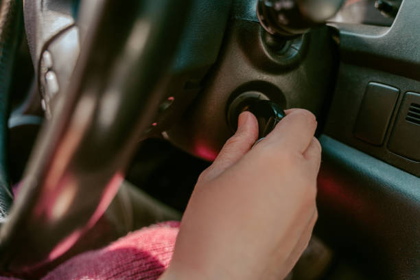 istock Hand of a driver starting a motor vehicle 1401571324