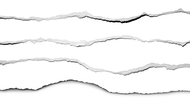 Edges of ripped paper Ripped white paper edges background at the edge of stock pictures, royalty-free photos & images