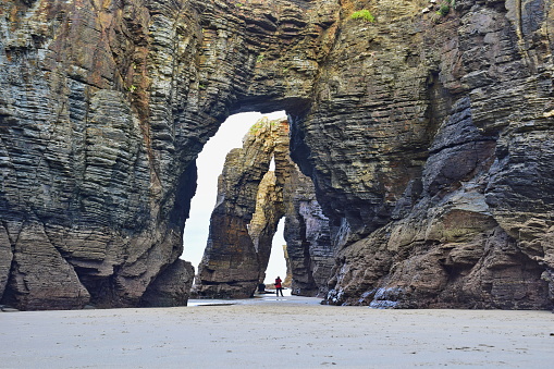 Costa Quebrada beach Playa de Arnia in Pielagos of Cantabria in northern Spain