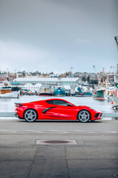 corvette c8 - chevrolet corvette c8 stingray - stock snímky, obrázky a fotky