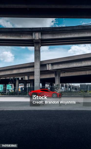 Stock fotografie Corvette C8 – stáhnout obrázek nyní - Asfalt, Automobil - Motorové vozidlo, Barevný obrázek