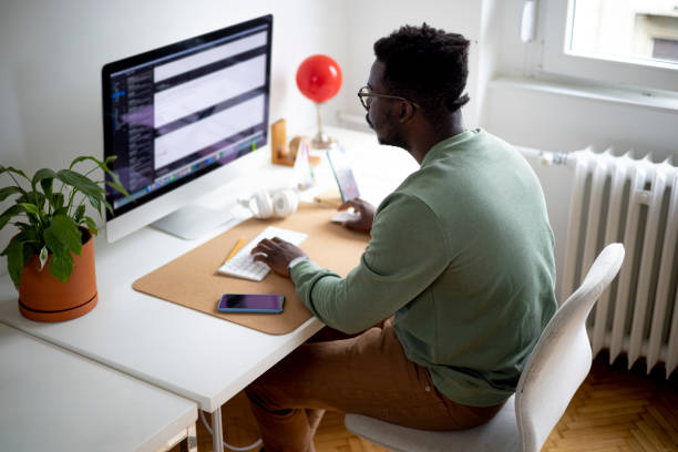 istock Male freelancer working from home 1401585758