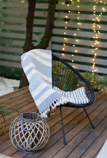 istock Lounge garden chair at backyard 1401586488