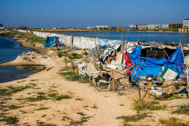 istock a wild dirty camping, Azov sea, Ukraine 1401588830