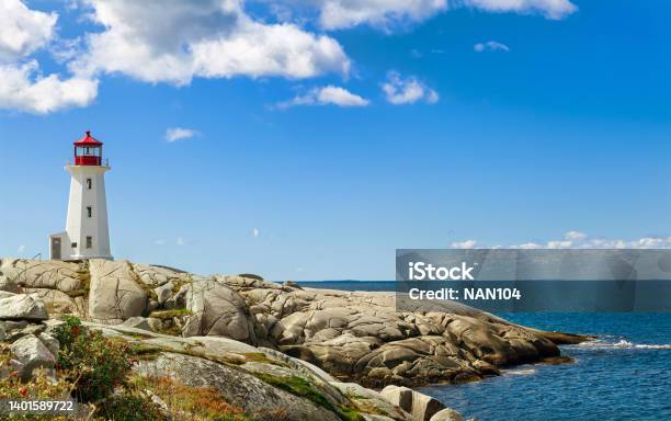 Peggys Cove Lighthouse Stock Photo - Download Image Now - Canada, Atlantic Ocean, Nova Scotia