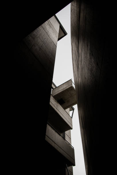 istock Concrete-made post-modernistic buildings in Kobe, Japan. 1401592664