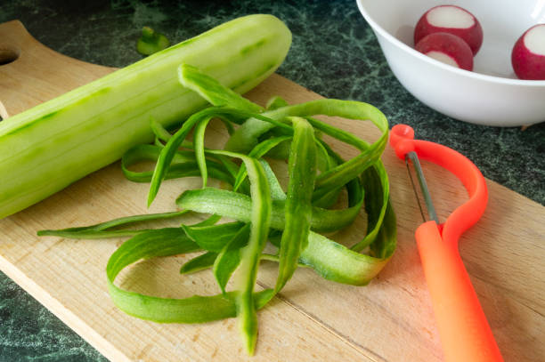 cucumber peeled from the peel