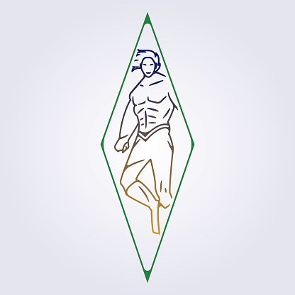 superhero superhuman strongman illustration vector icon symbol emblem graphic design simple line art badge