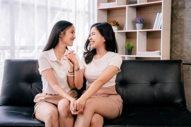 istock LGBT lesbian couple, love concept, happy time 1401594607
