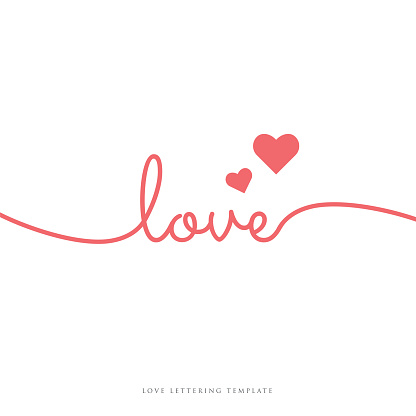 Love lettering. Invitation or greeting card vector stock illustration