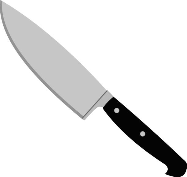 ilustraciones, imágenes clip art, dibujos animados e iconos de stock de ilustración vectorial de un cuchillo de cocina - cuchillo