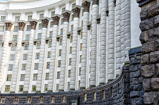 KYIV, UKRAINE - December 15, 2020: Government building of Ukraine. Cabinet of Ministers of Ukraine.