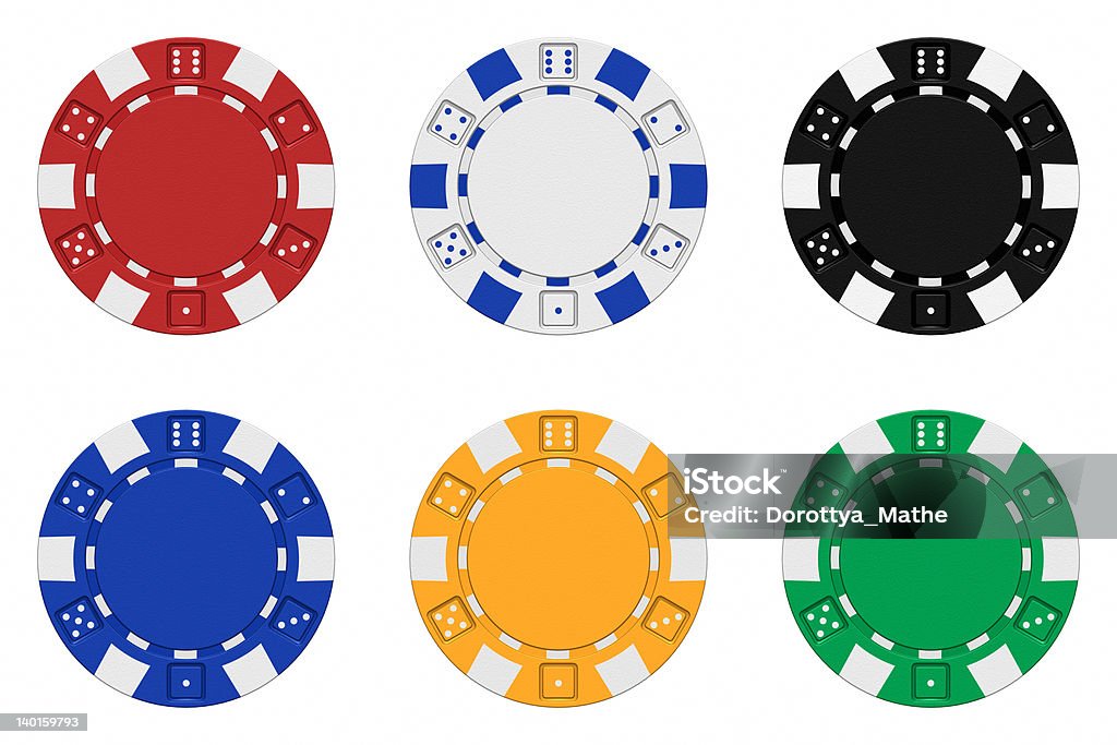 Zestawy 3d renderowane żetony kasyna kolor - Zbiór zdjęć royalty-free (Żeton do gry)