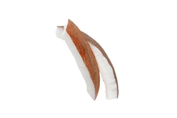 istock Coconut pieces isolated on a white background. 1401599102