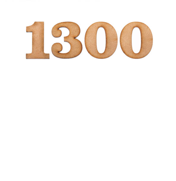 istock Number 1300 in wood, isolated on white background 1401604148
