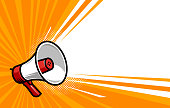 istock Megaphone, loudspeaker. Speaker, social media, advertising and promotion symbol. Marketing concept vector illustration 1401607744