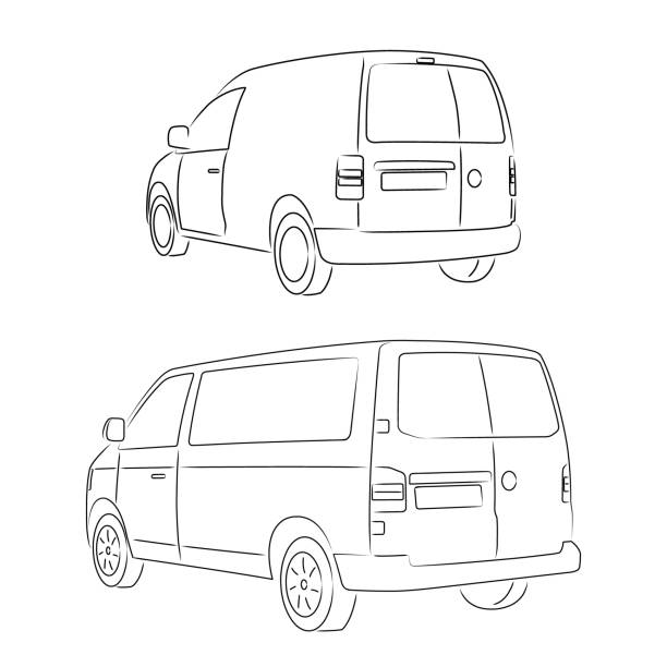 Simple Line Van 2,400+ Mini Vans Drawing Stock Illustrations, Royalty-Free Vector ...