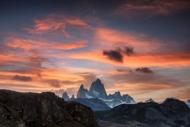 istock Patagonia mountains in the background at golden hour 1401621105