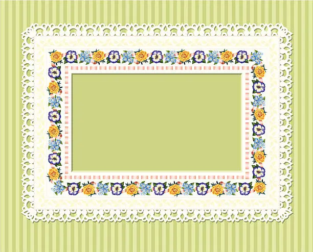 Vector illustration of Flower Lacy Frame