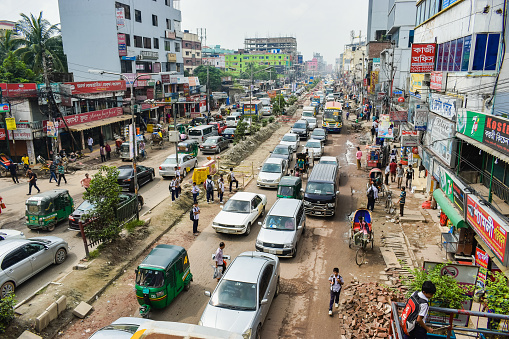 Street scene in Dhaka Bangladesh