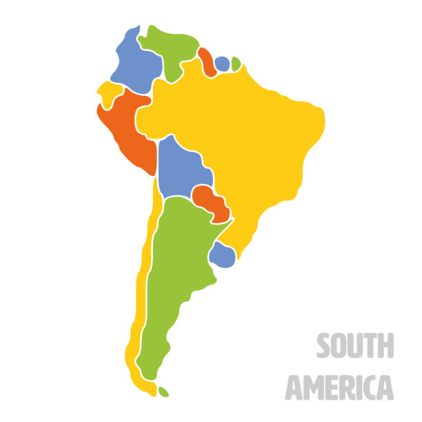 istock Smooth map of South America continent 1401629919